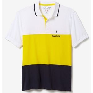 Nautica Men’s Color Block Polo Shirt Sz XL